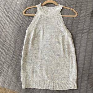 LOFT Blue & White Sweater Tank/ Size M